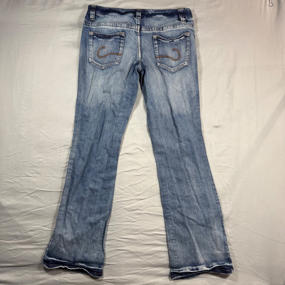 Choice Calvin Klein Floral Graphic Bootcut Jeans Rhinestone Sz 30 Y2K Indie - Picture 2 of 11